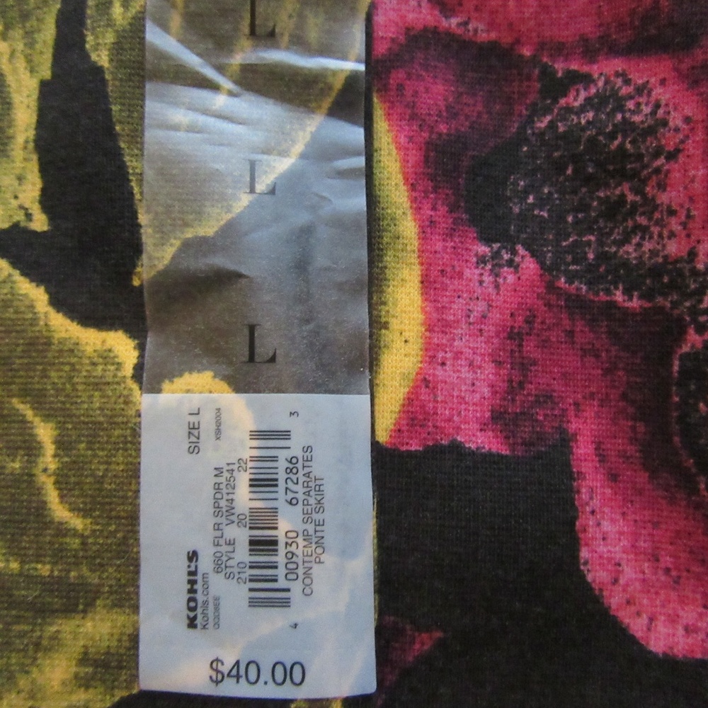 Simply Vera Vera Wang Floral Print Skirt New L - Picture 2 of 7